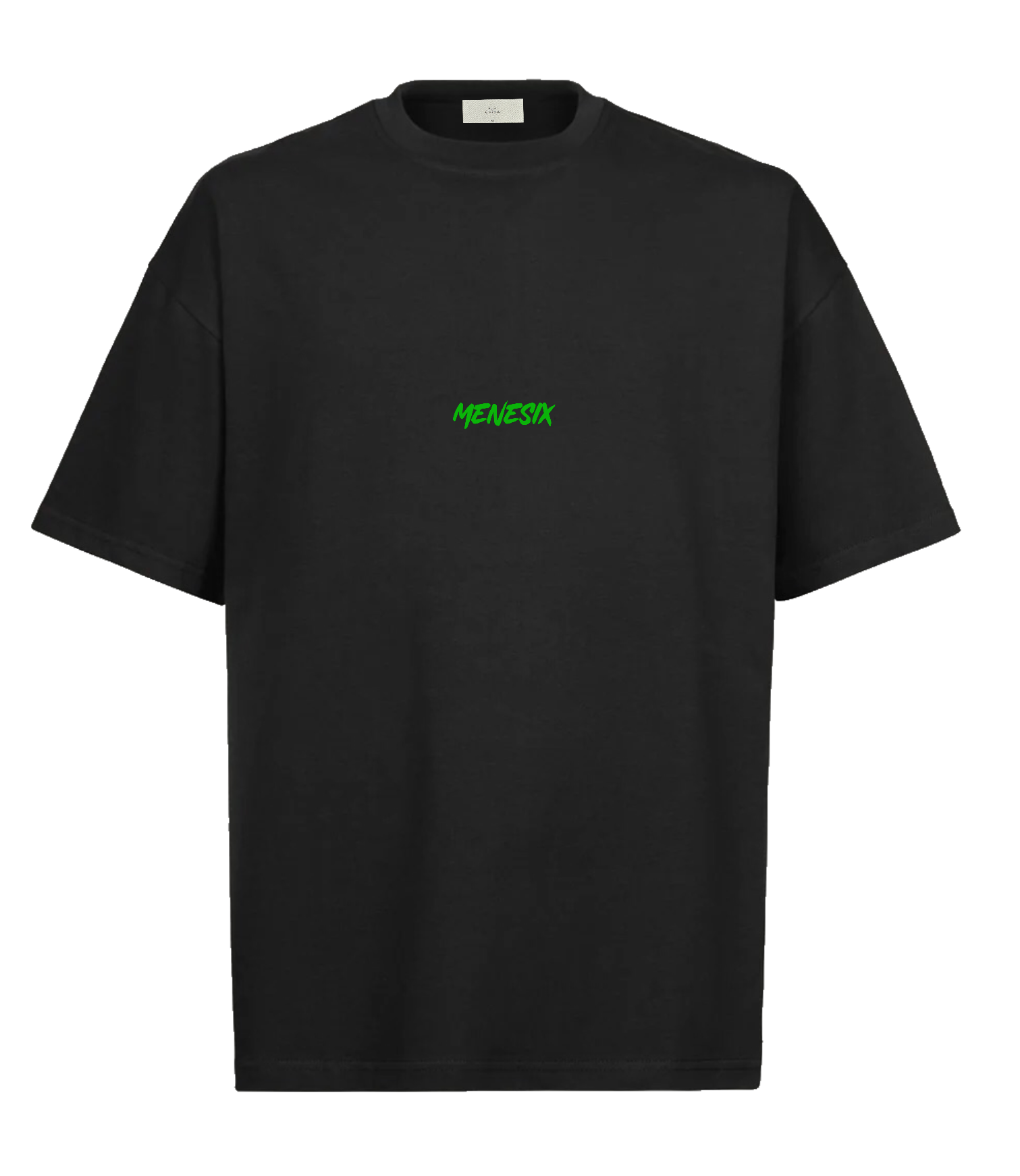 Menesix x Chiba Brazil Handmade glow on the dark oversized T Black