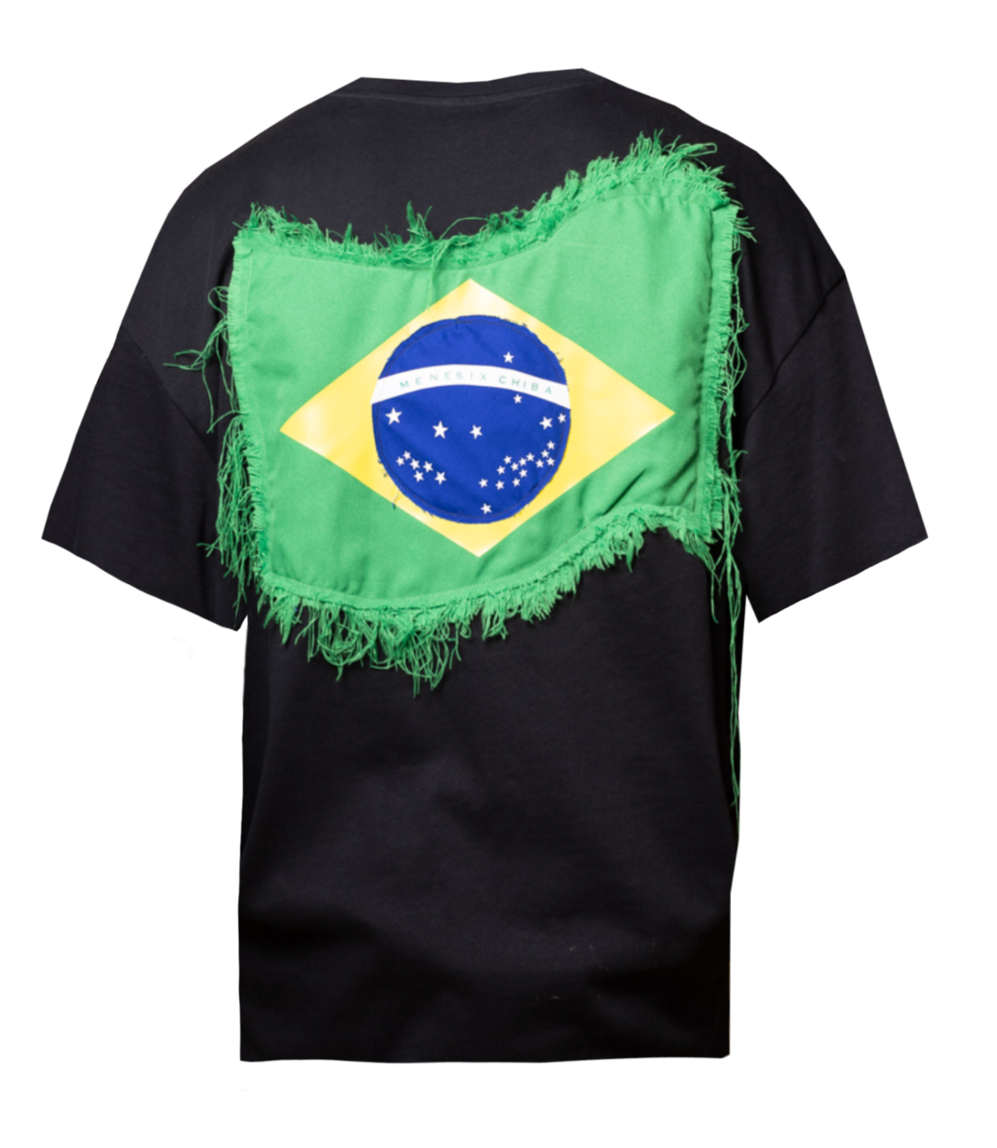 Menesix x Chiba Brazil Handmade glow on the dark oversized T Black